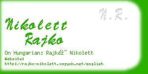 nikolett rajko business card